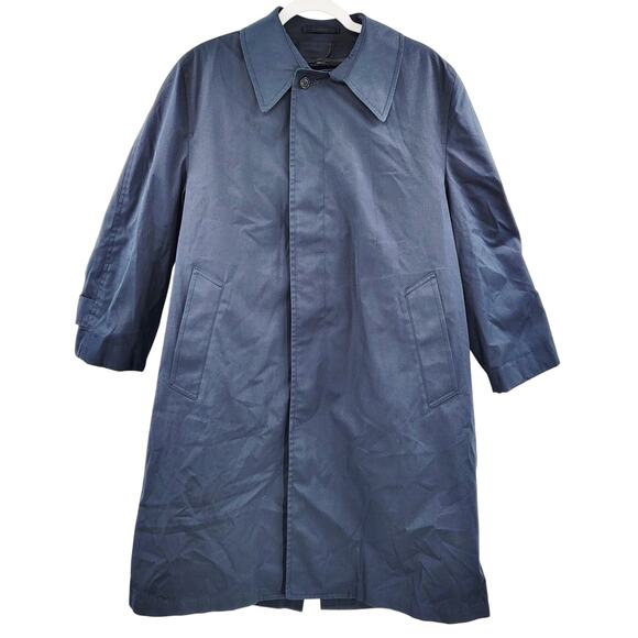 London Fog Other - Vintage London Fog Maincoats Navy Blue Short Trench Jacket Coat Men's 40 Short